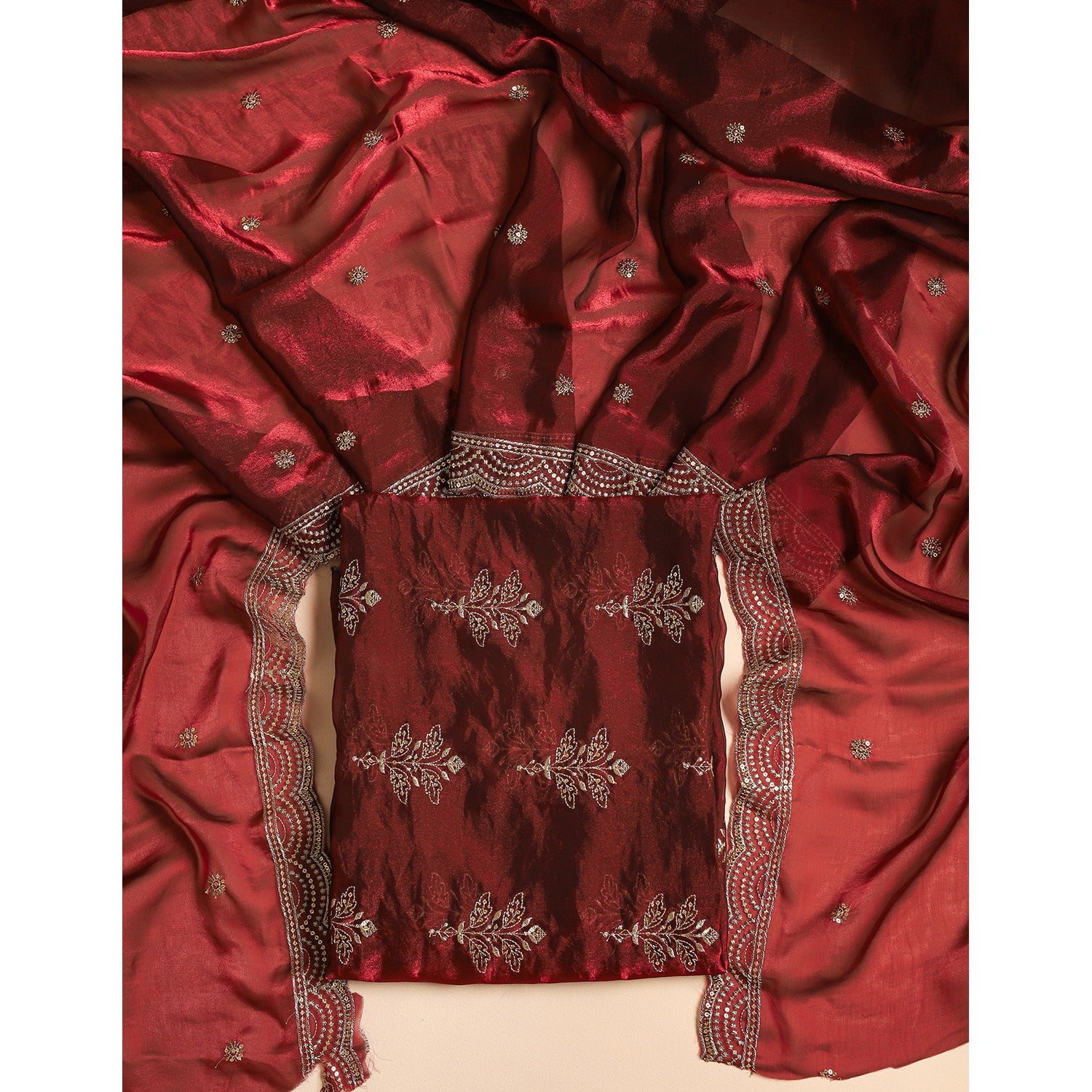 TISSUE SILK EMBROIDERED 2 PIECE SET