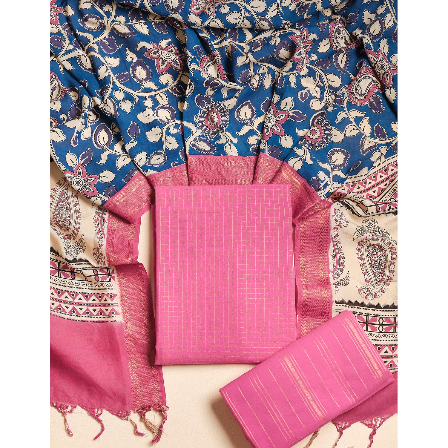 COTTON HANDLOOM LUREX SUIT SET