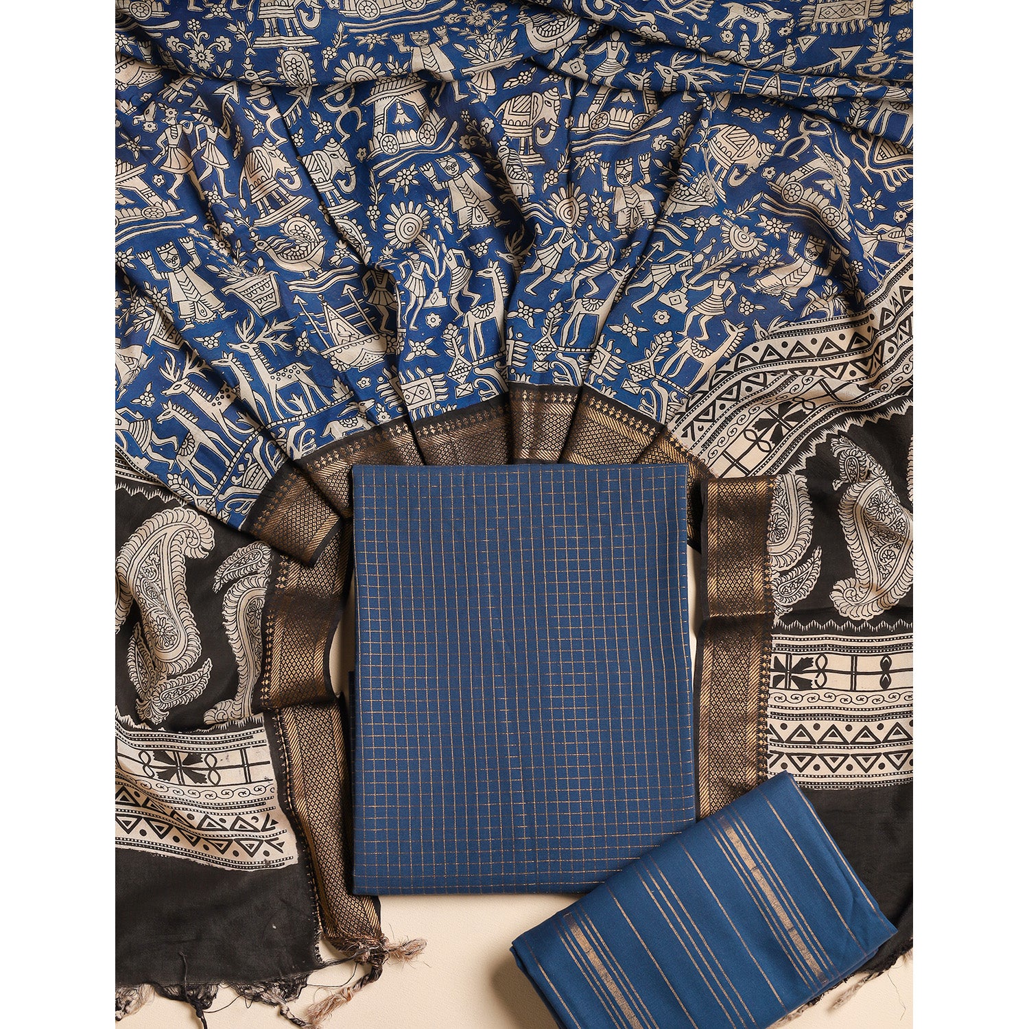 COTTON HANDLOOM LUREX SUIT SET