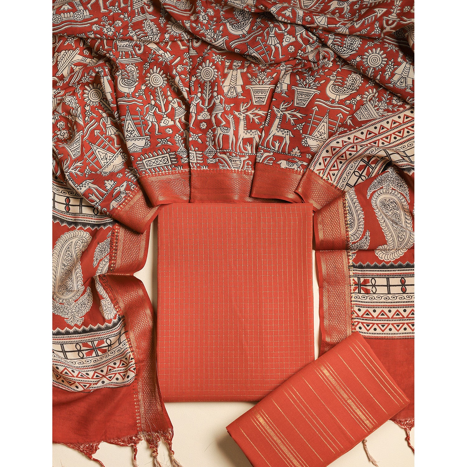 COTTON HANDLOOM LUREX SUIT SET