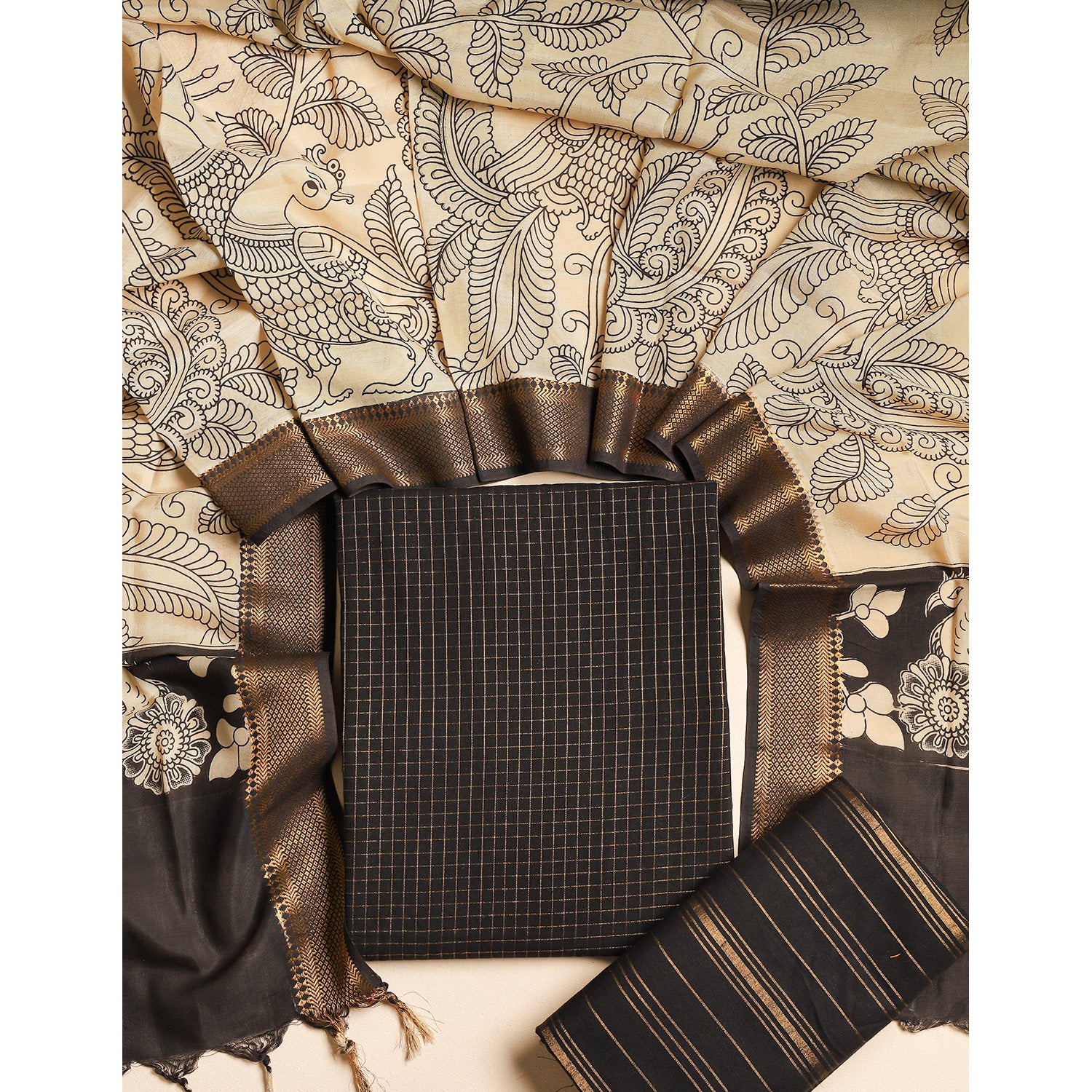 COTTON HANDLOOM LUREX SUIT SET