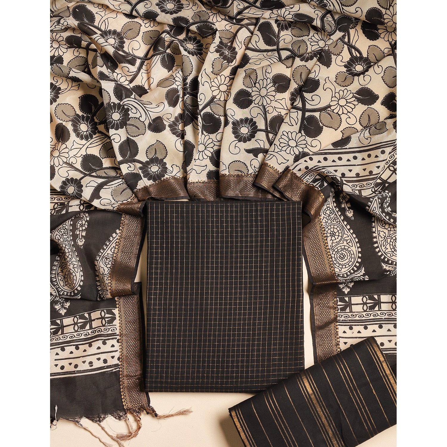 COTTON HANDLOOM LUREX SUIT SET