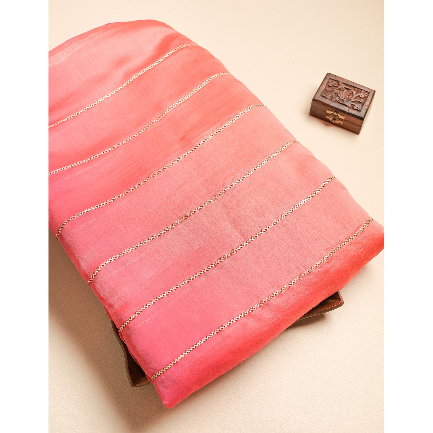 MUL CHANDERI EMBROIDERED FABRIC