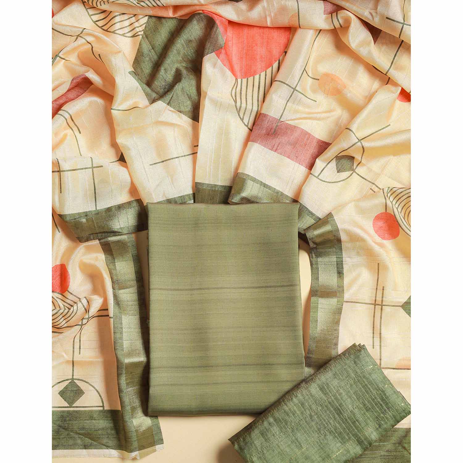 SEMI TUSSAR SUIT SET