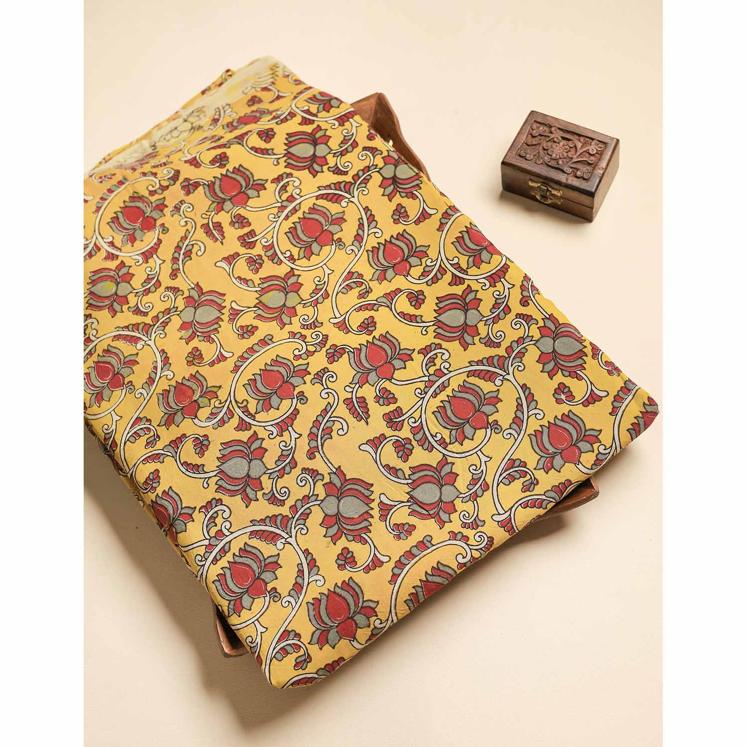 ASSAM SILK KALAMKARI FABRIC