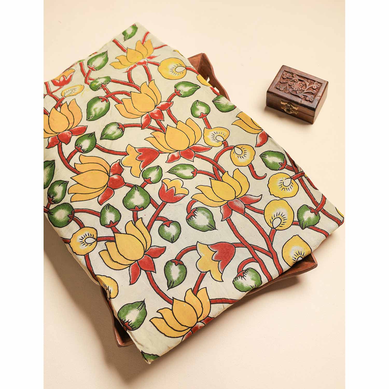 ASSAM SILK KALAMKARI FABRIC