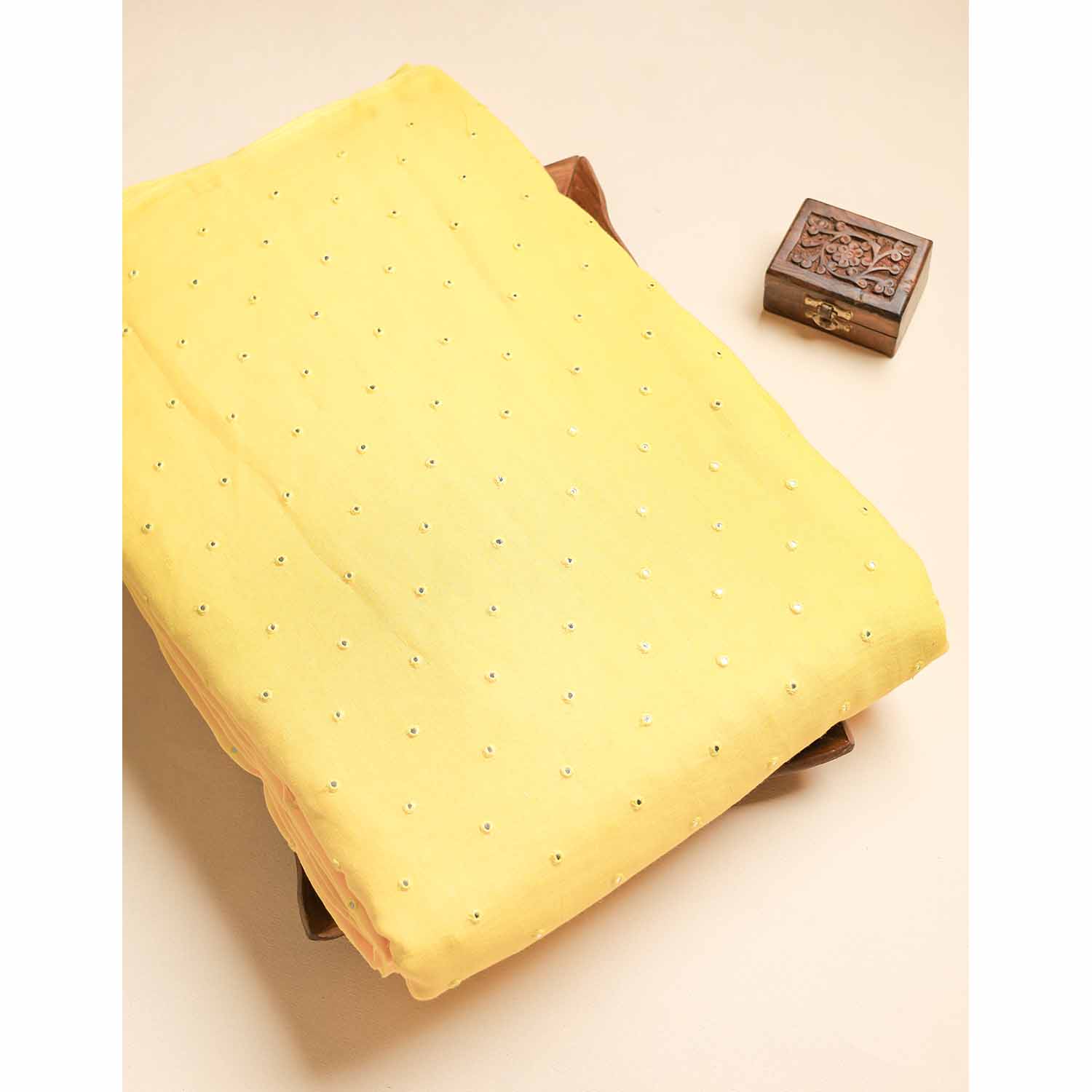 PURE LEE LINEN MIRROR WORK FABRIC