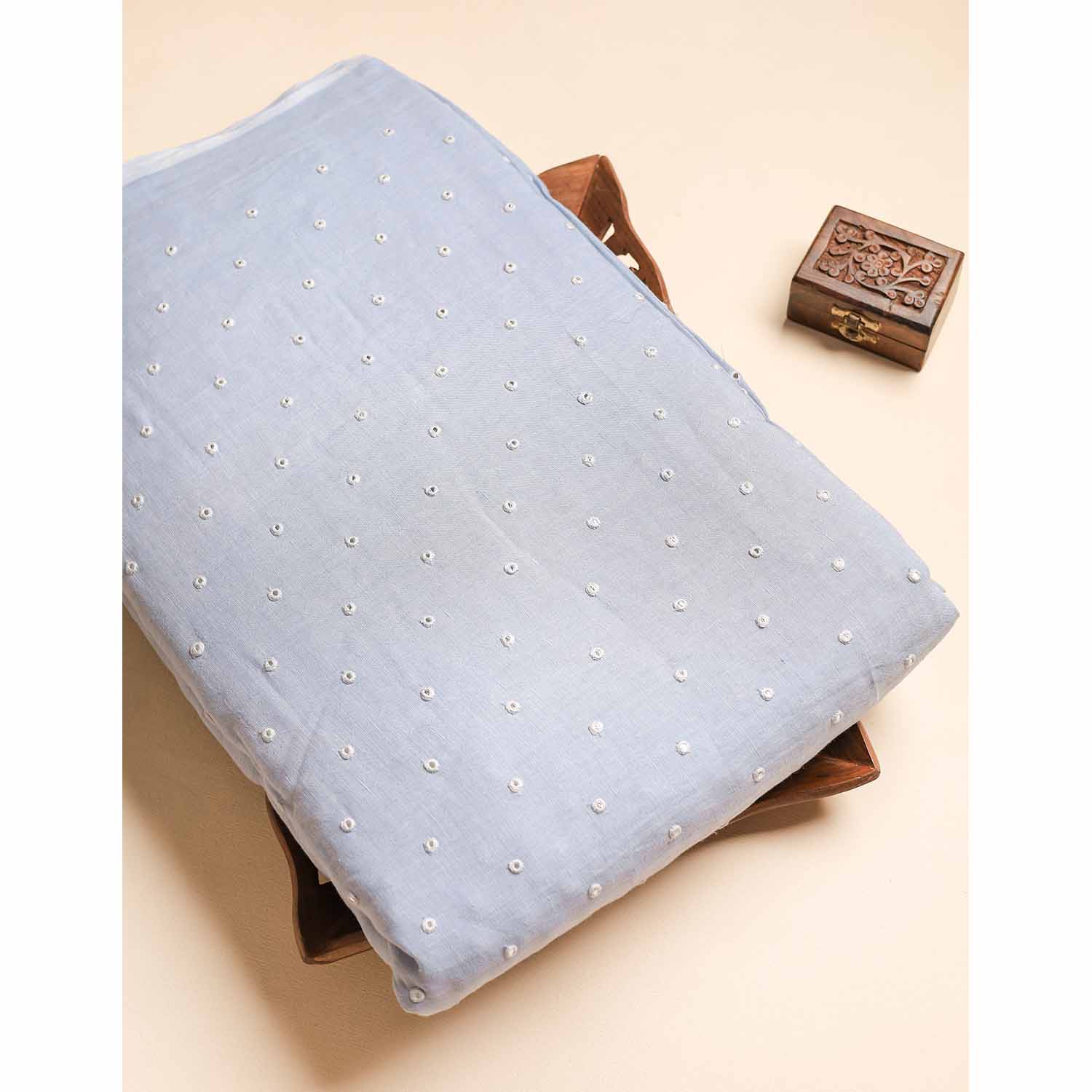 PURE LEE LINEN MIRROR WORK FABRIC