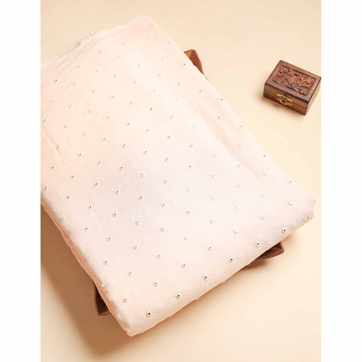 PURE LEE LINEN MIRROR WORK FABRIC