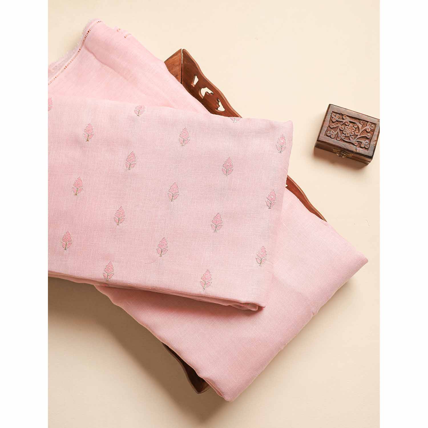 SEMI LINEN EMBROIDERED & PLAIN FABRICS