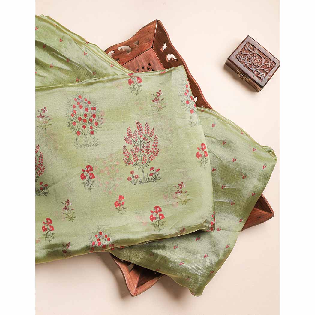 MALAI TISSUE SILK PRINTED FABRIC