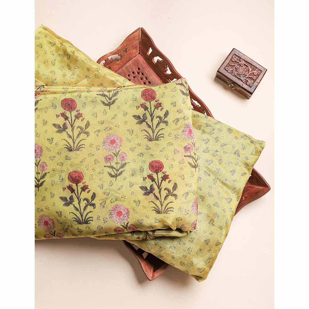 MALAI TISSUE SILK PRINTED FABRIC