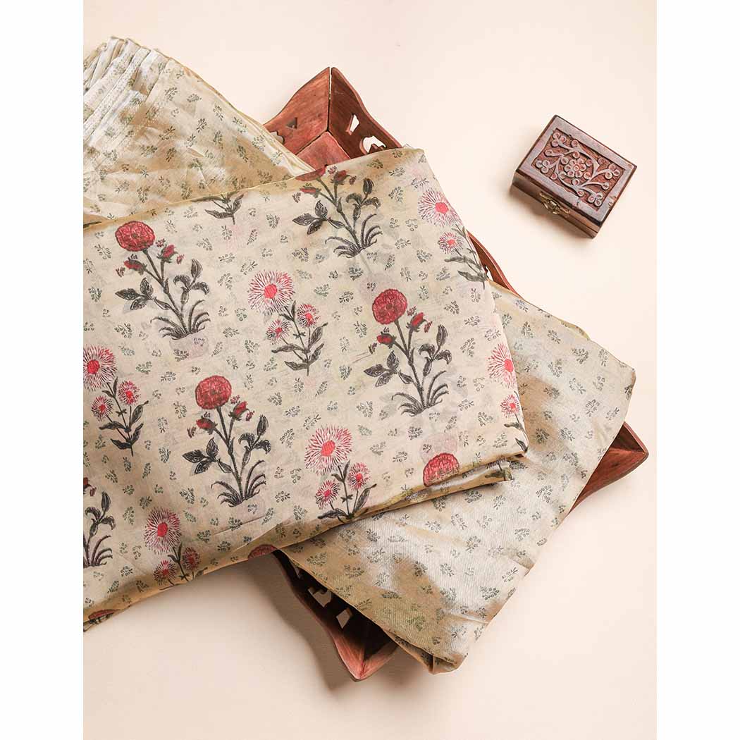 MALAI TISSUE SILK PRINTED FABRIC