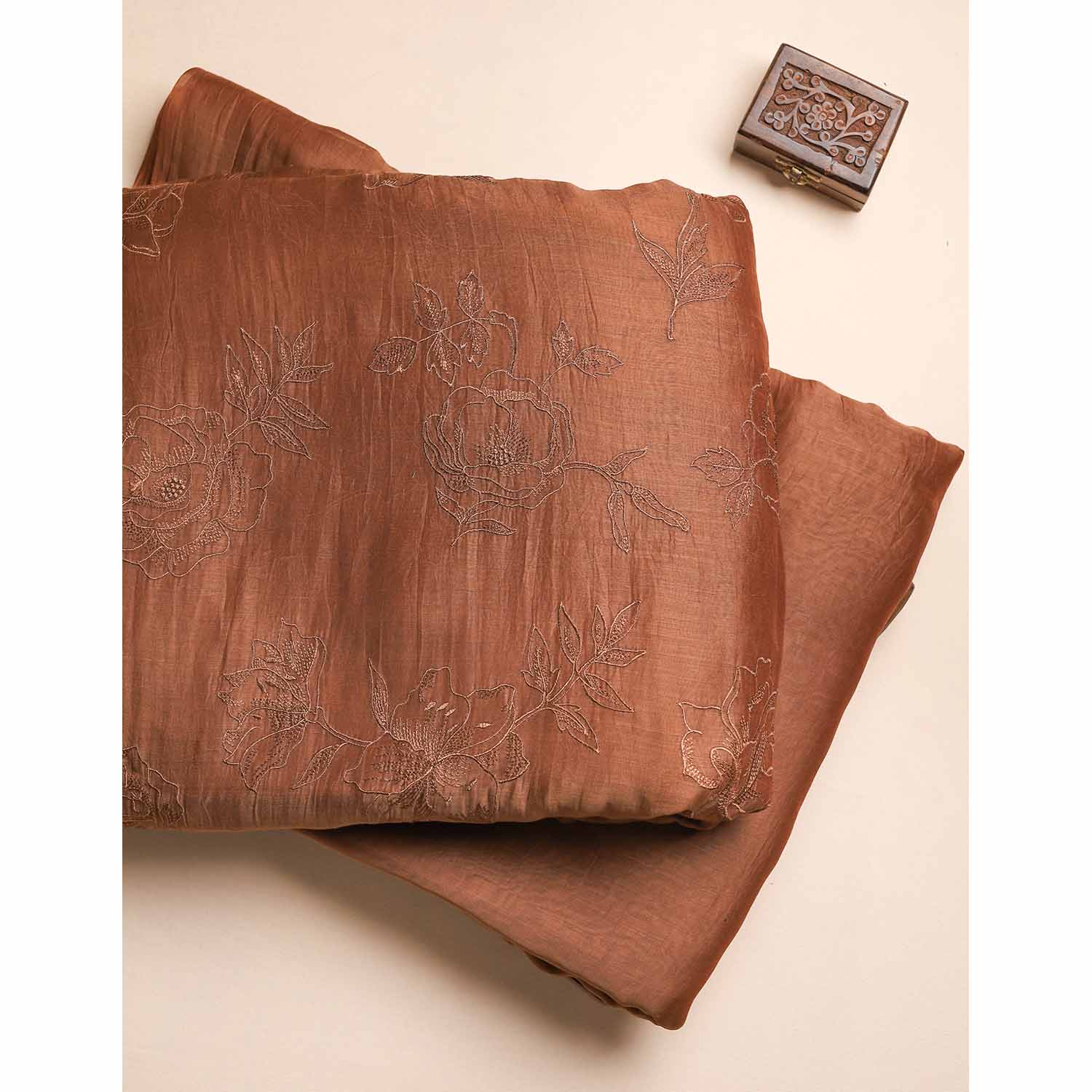 MUL CHANDERI EMBROIDERED FABRICS