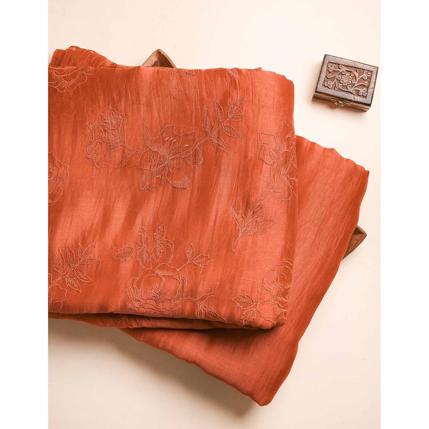 MUL CHANDERI EMBROIDERED FABRICS