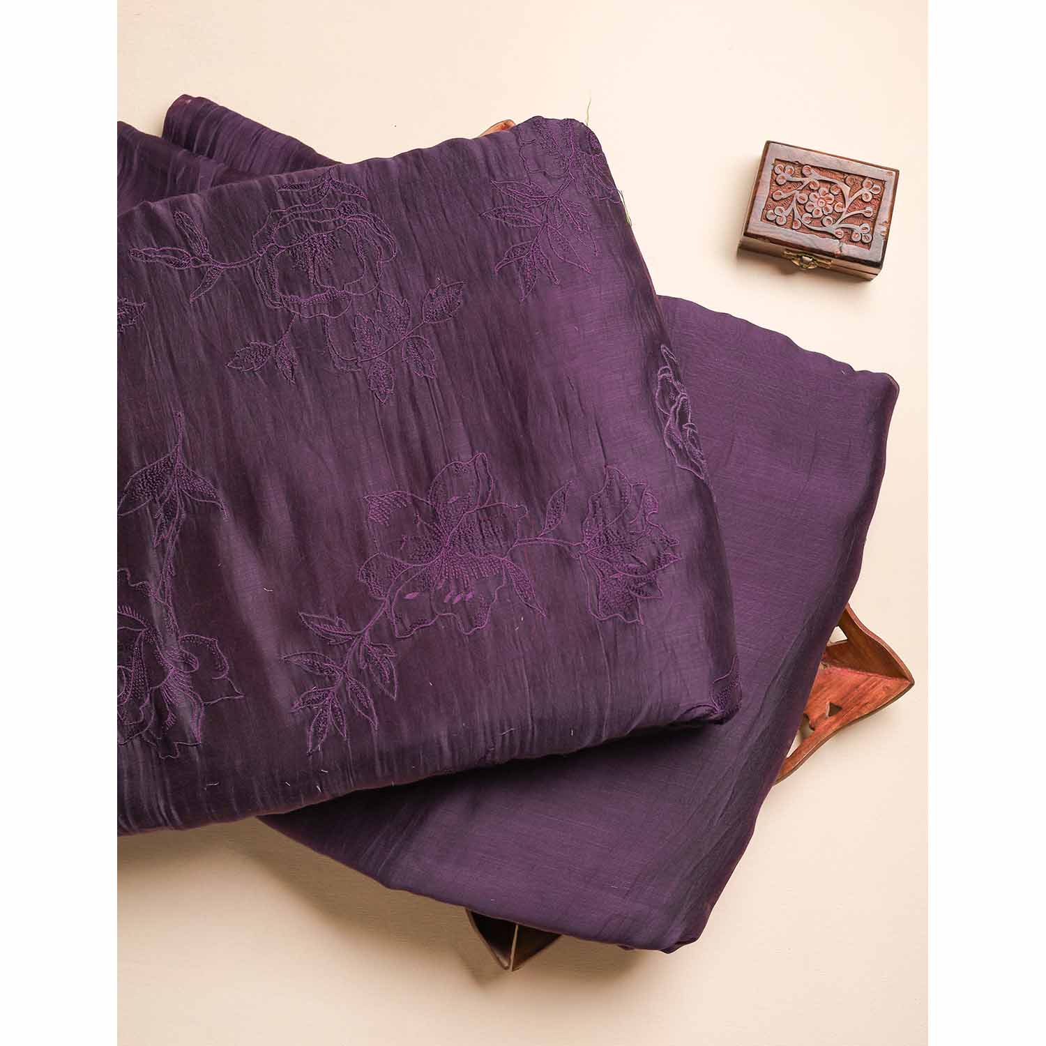 MUL CHANDERI EMBROIDERED FABRICS