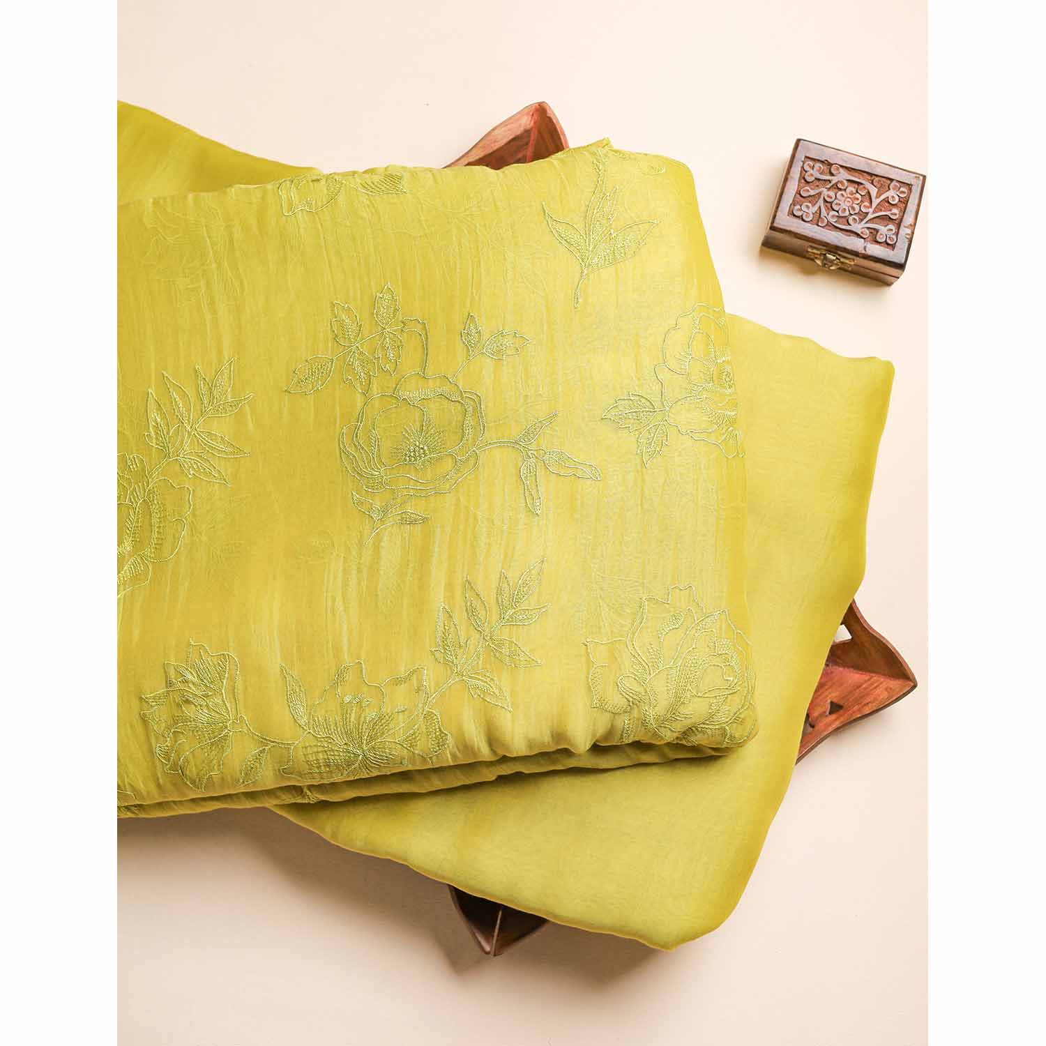 MUL CHANDERI EMBROIDERED FABRICS