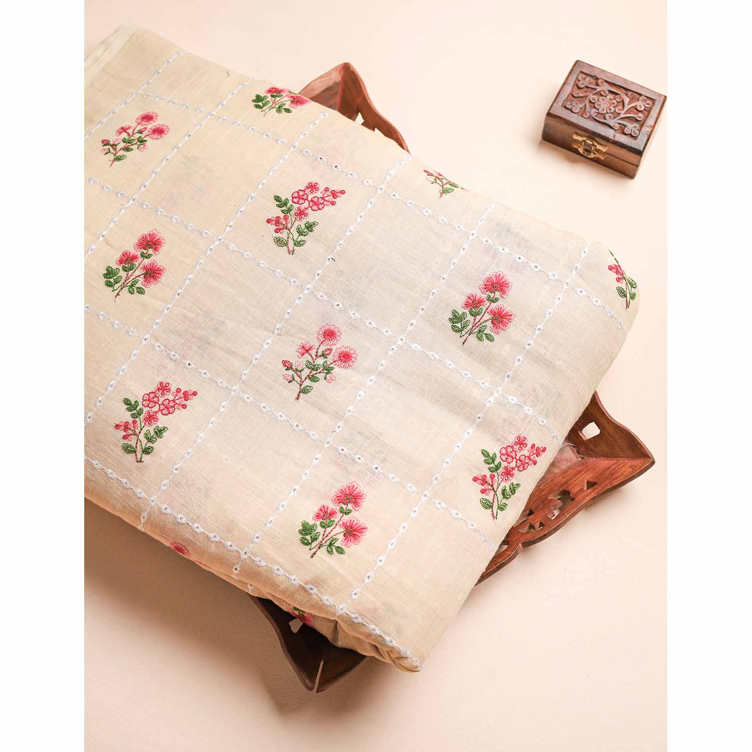 COTTON SLUB EMBROIDERY FABRIC