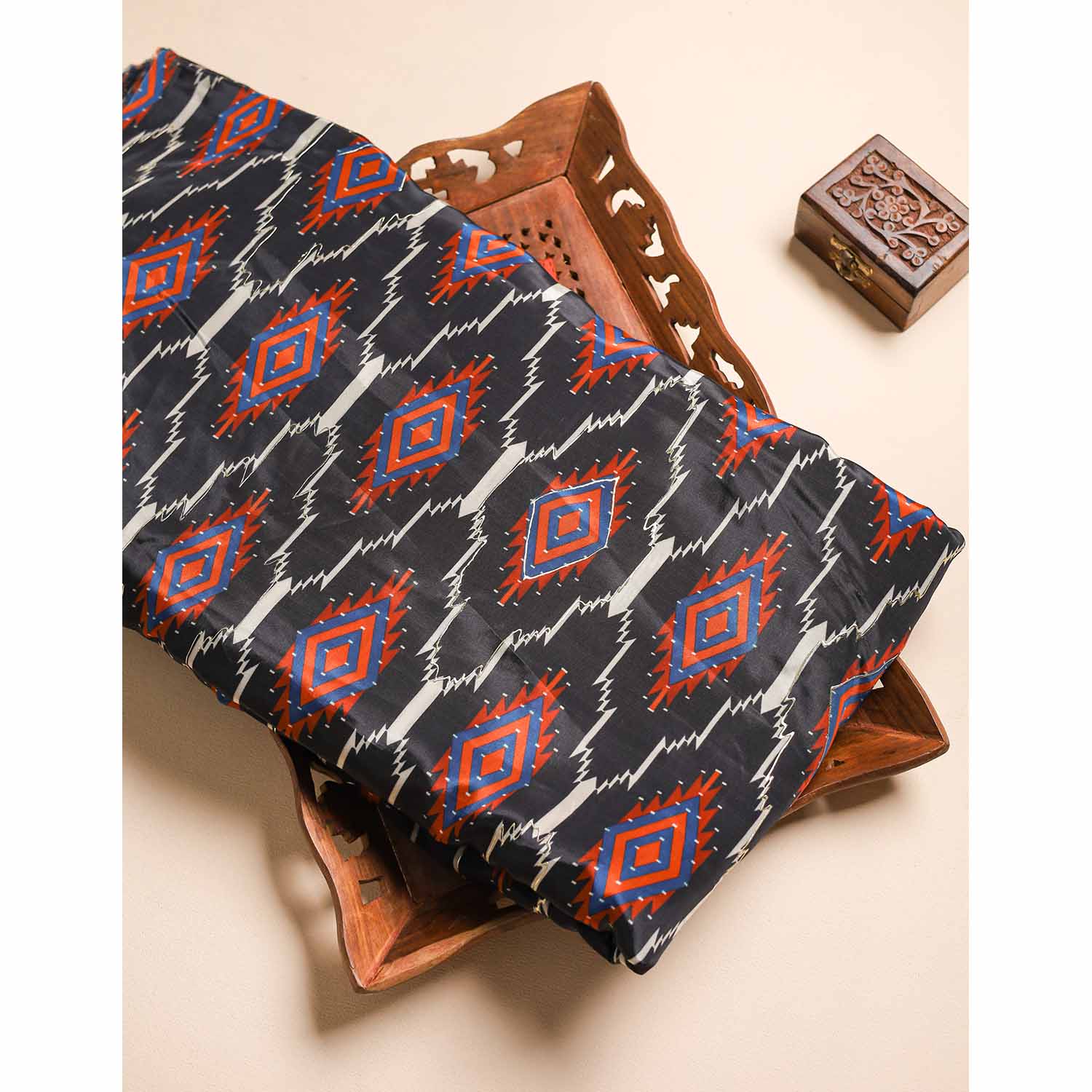 CREPE SILK FOIL PRINT FABRIC