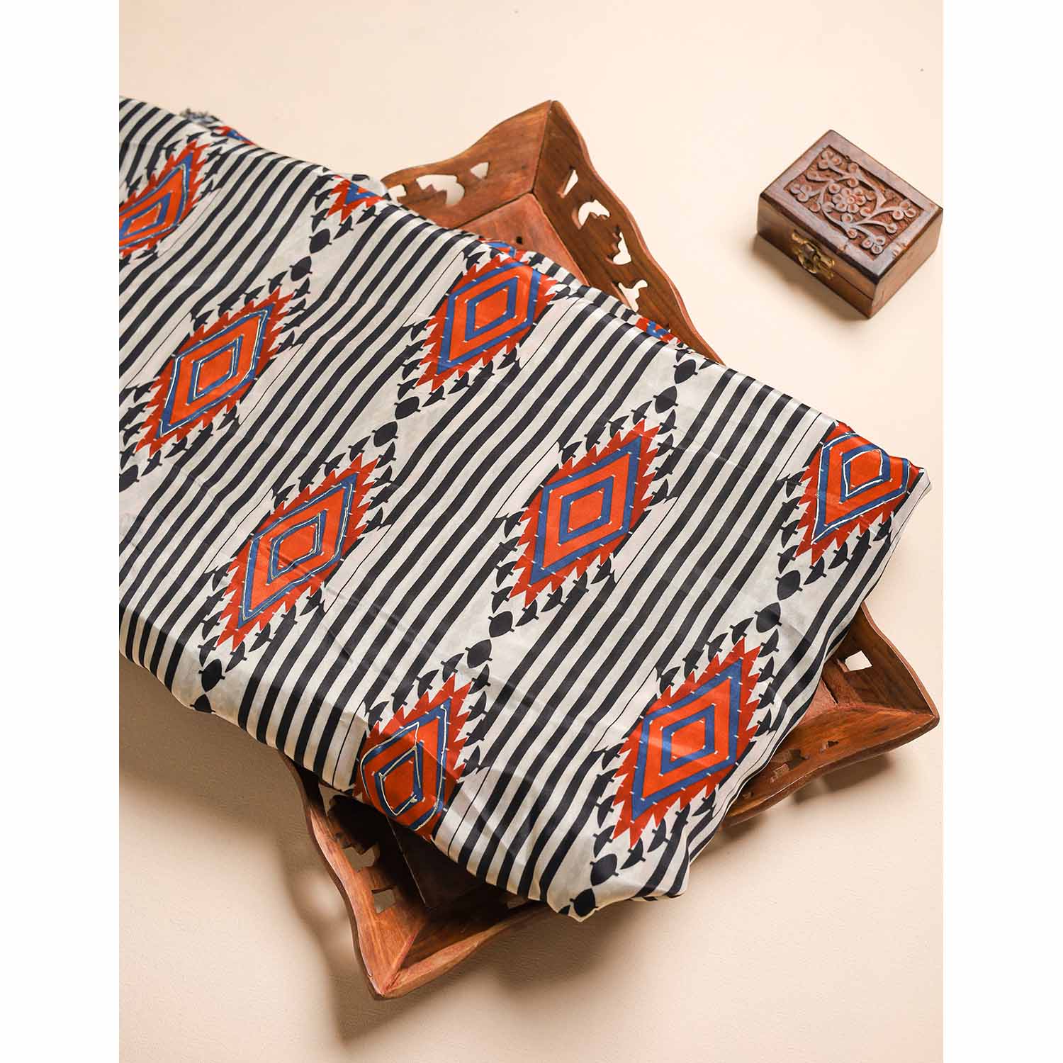 CREPE SILK FOIL PRINT FABRIC