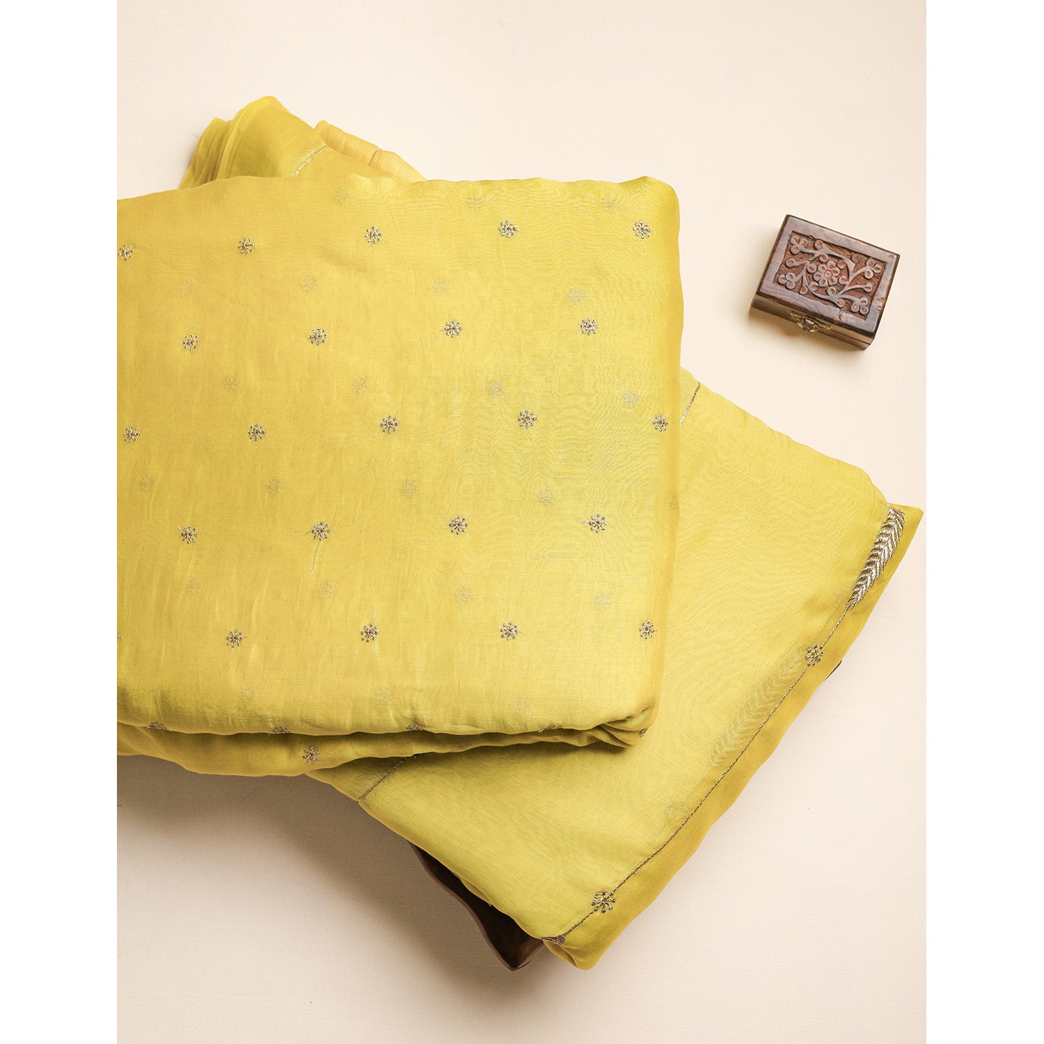 MUL CHANDERI EMBROIDERED FABRICS