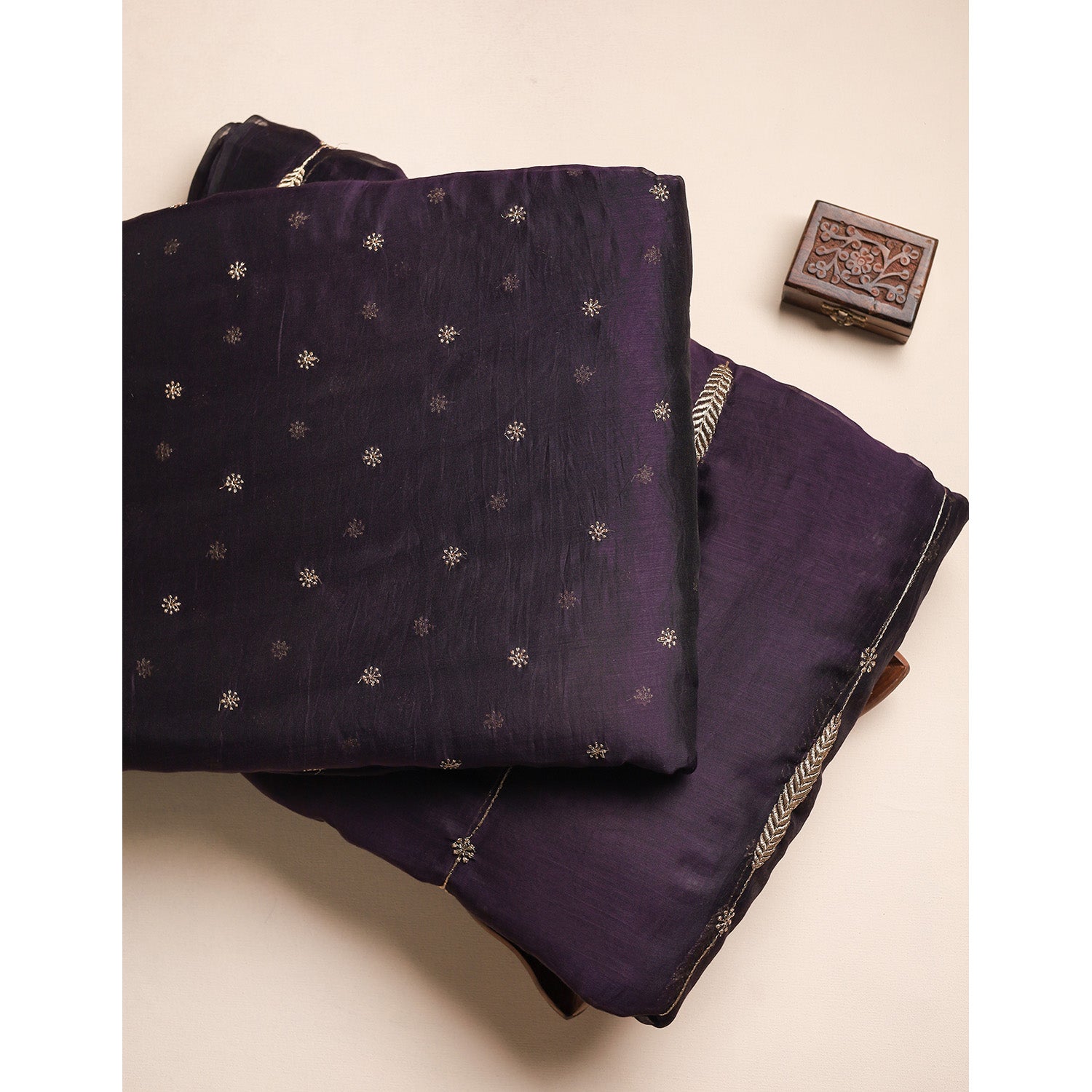 MUL CHANDERI EMBROIDERED FABRICS