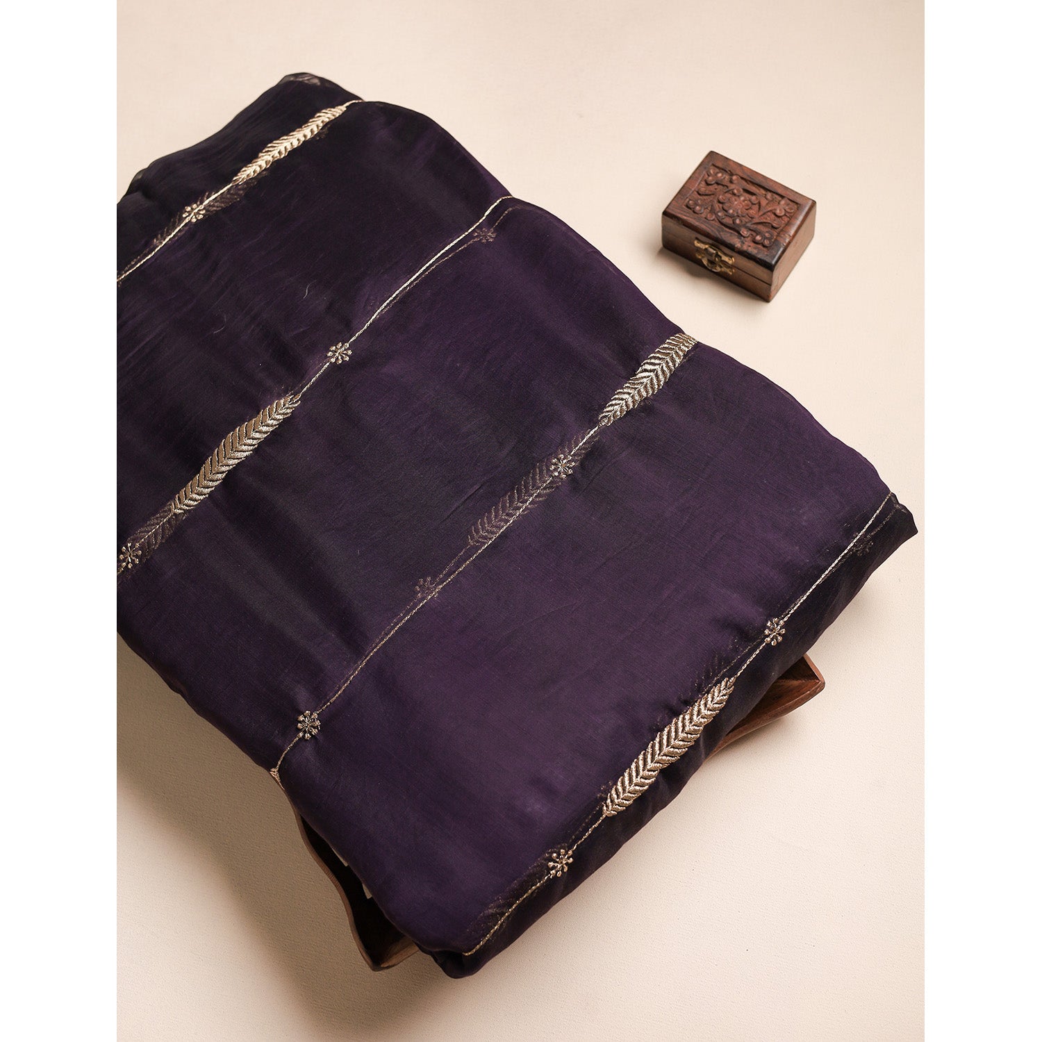 MUL CHANDERI EMBROIDERED FABRICS