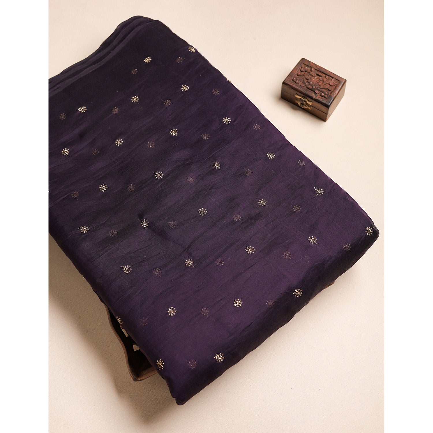 MUL CHANDERI EMBROIDERED FABRICS