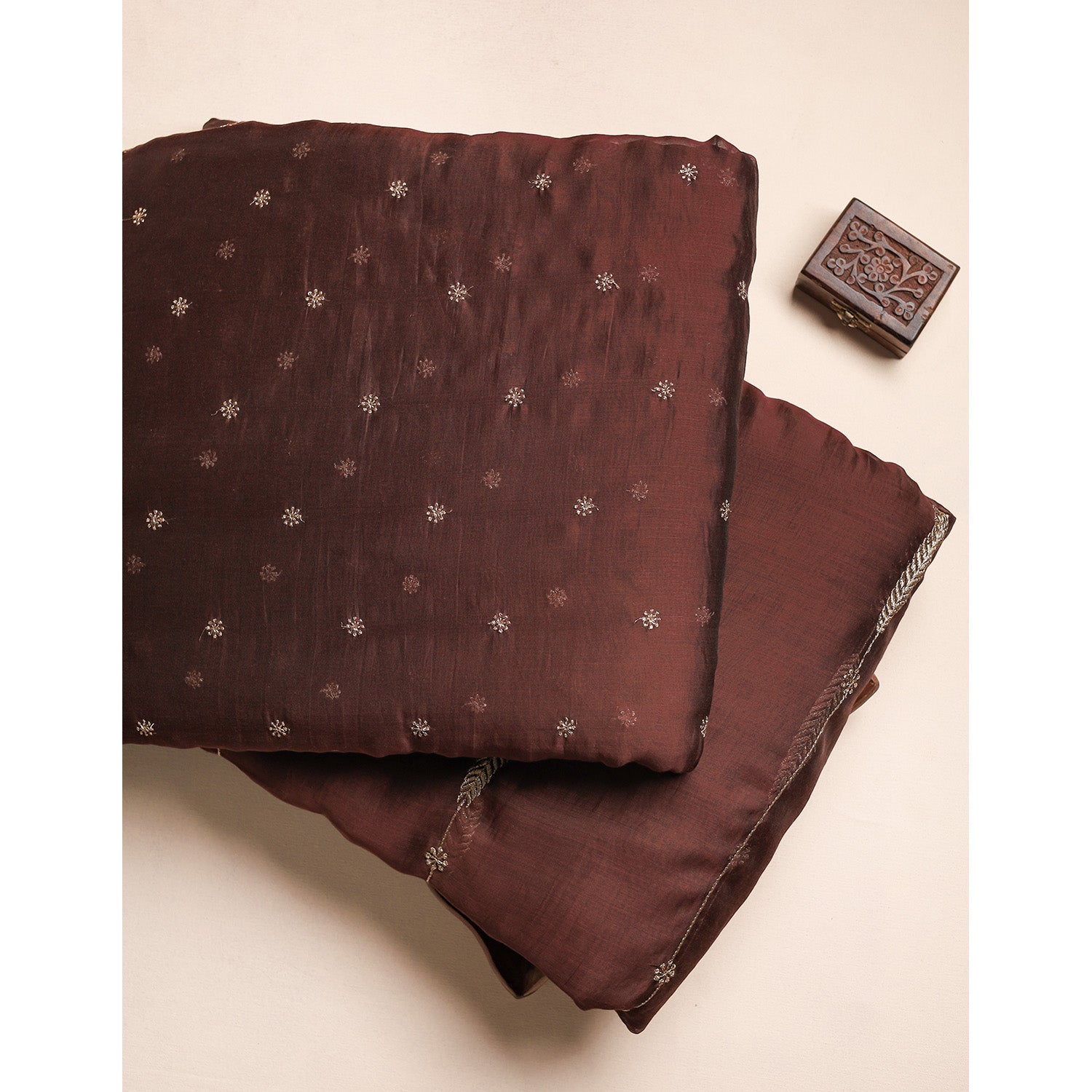 MUL CHANDERI EMBROIDERED FABRICS