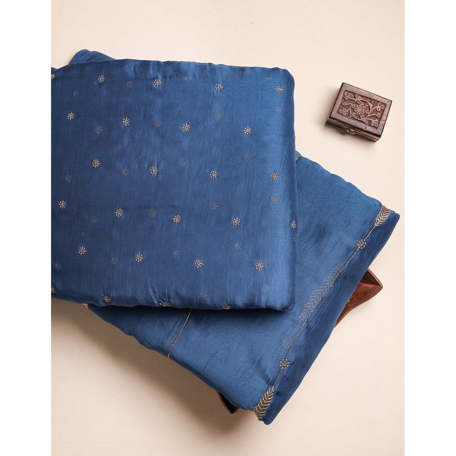 MUL CHANDERI EMBROIDERED FABRICS