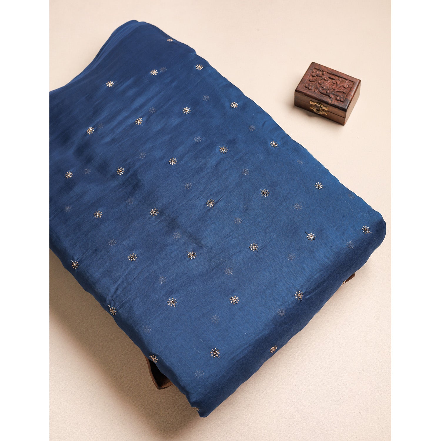 MUL CHANDERI EMBROIDERED FABRICS