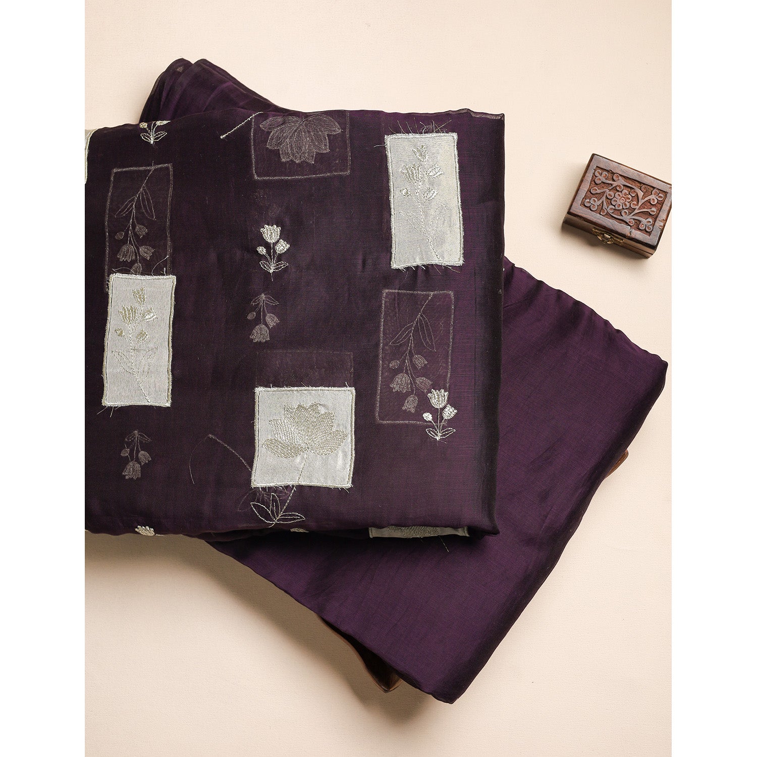 MUL CHANDERI EMBROIDERED & PLAIN FABRICS