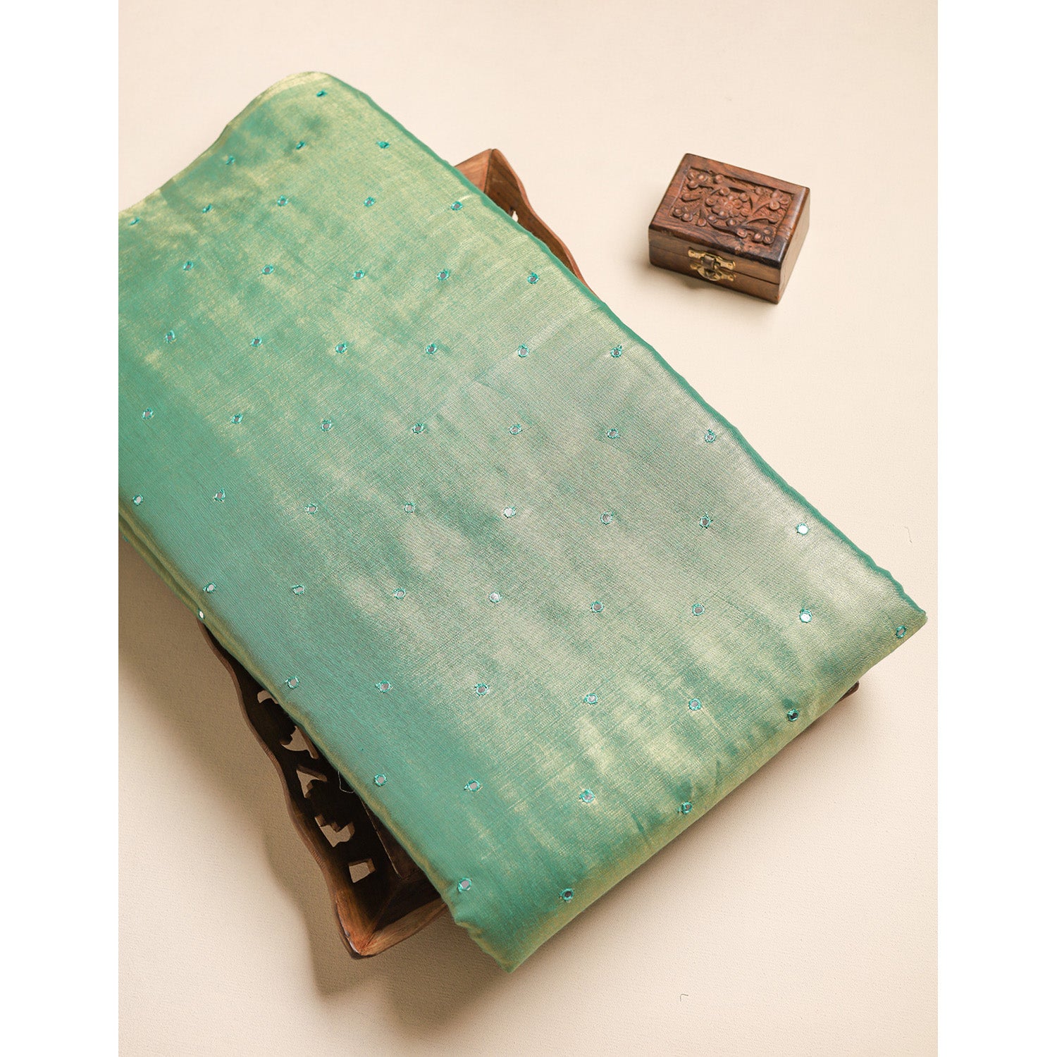 TISSUE MIRROR WORK FABRIC