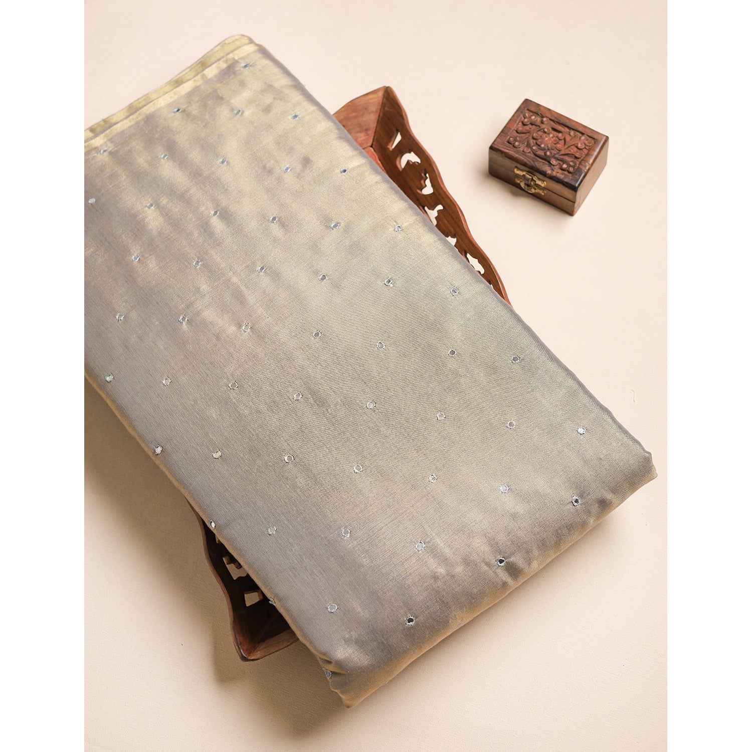 TISSUE MIRROR WORK FABRIC