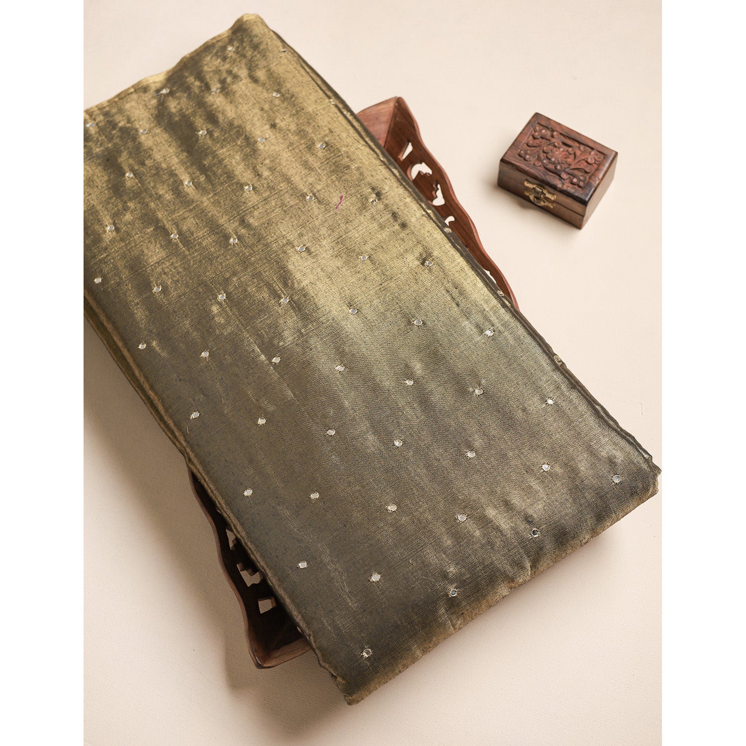 TISSUE MIRROR WORK FABRIC