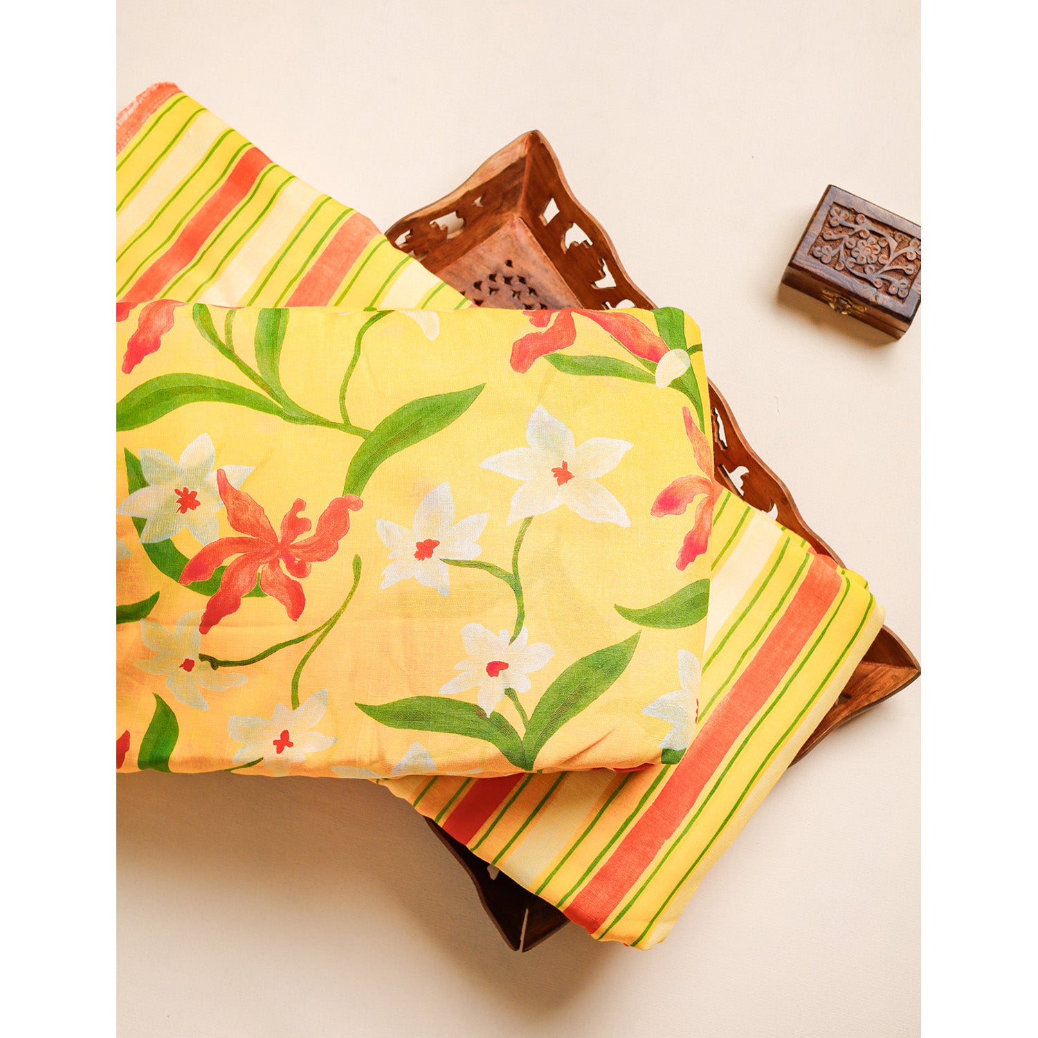 PURE LINEN SILK PRINTED FABRICS