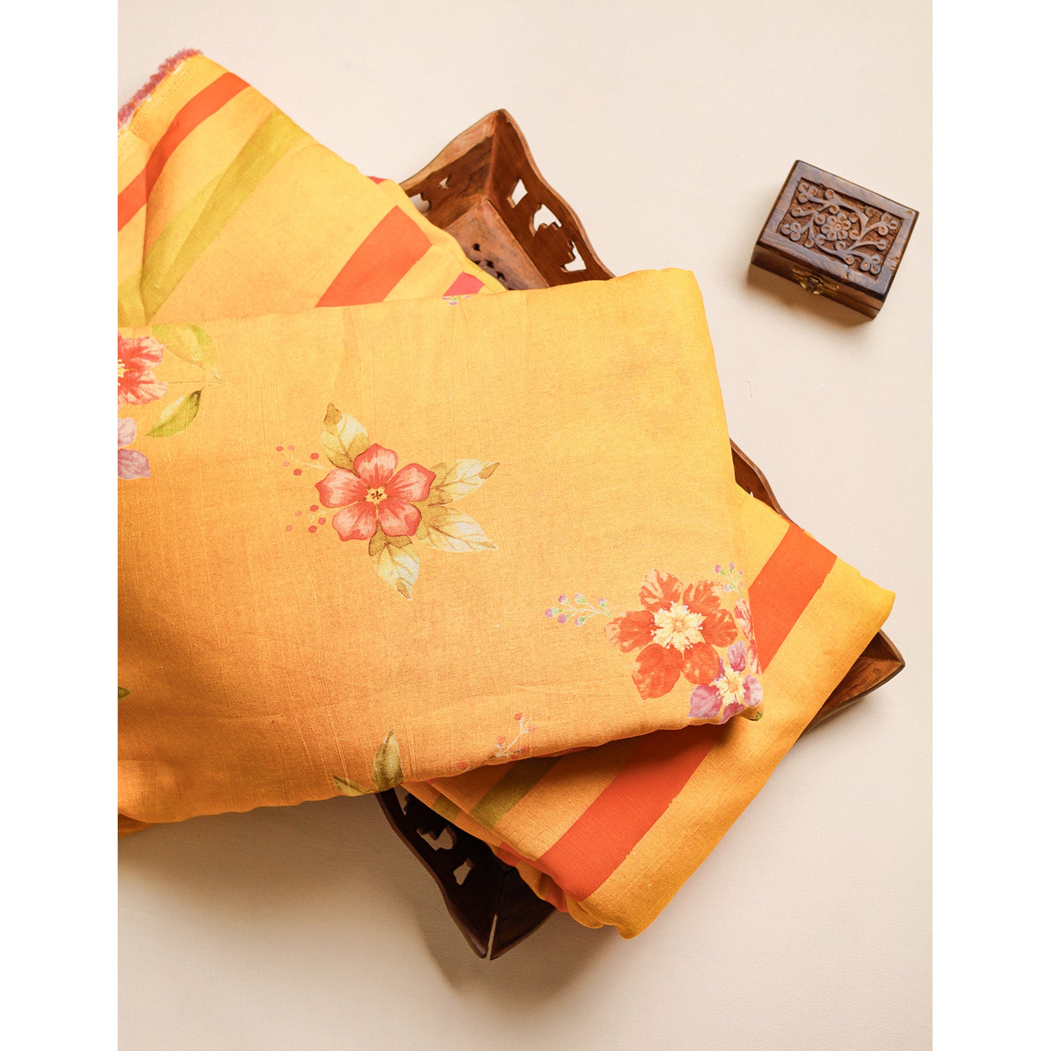 PURE LINEN SILK PRINTED FABRICS