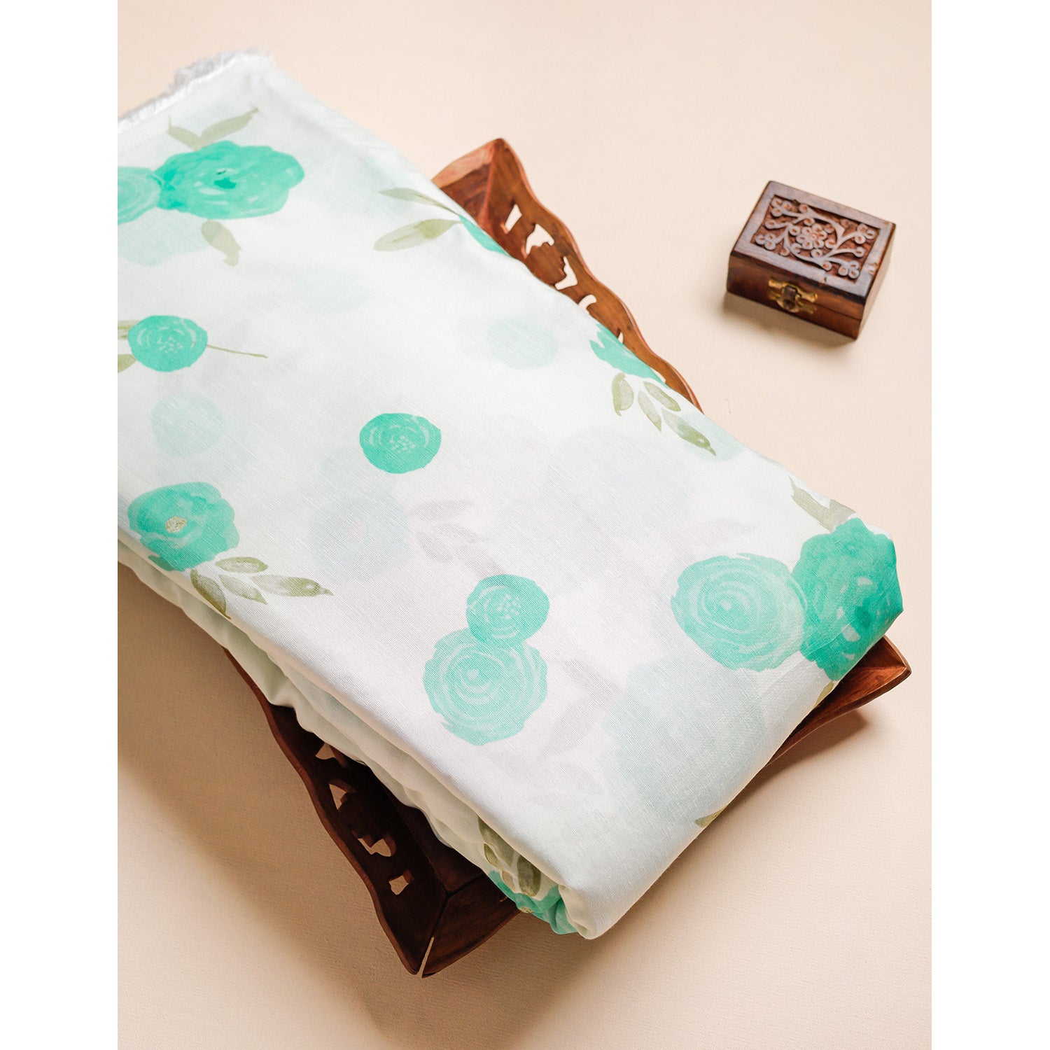 PURE LINEN SILK PRINTED FABRIC