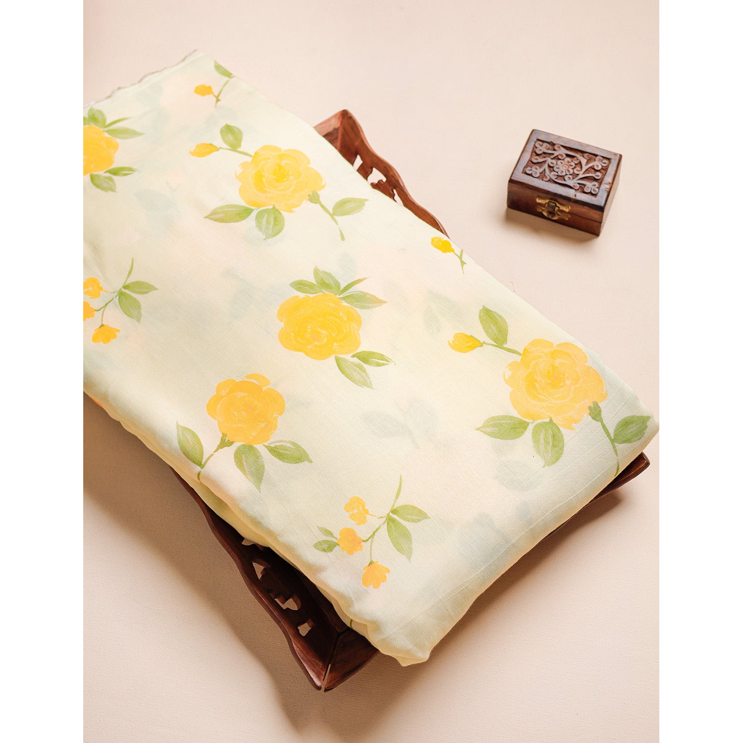 PURE LINEN SILK PRINTED FABRIC