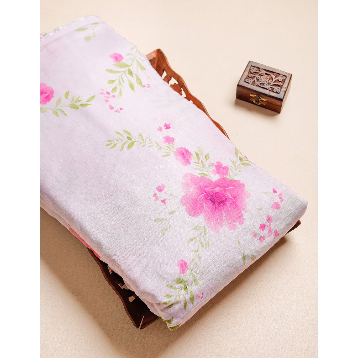 PURE LINEN SILK PRINTED FABRIC