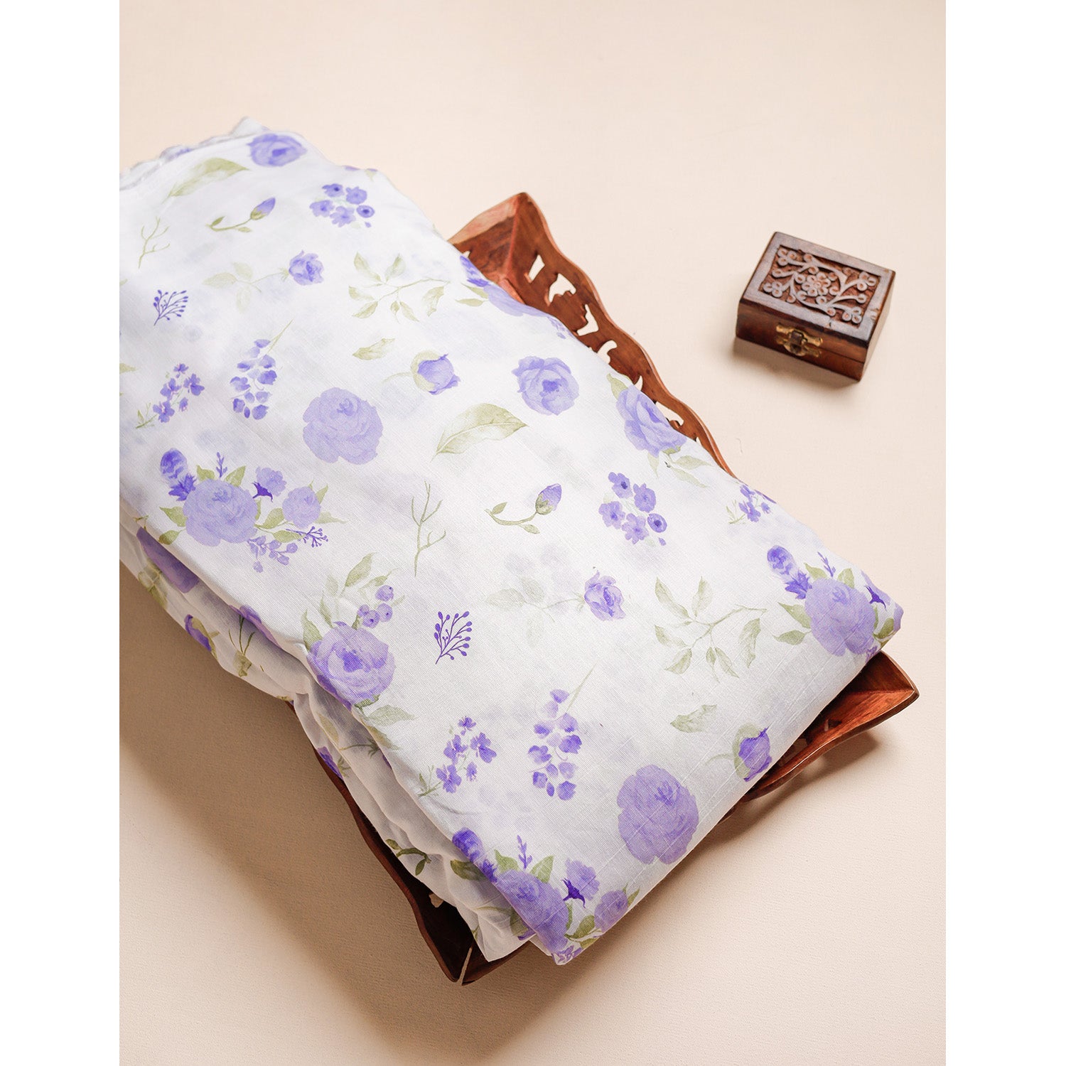 PURE LINEN SILK PRINTED FABRIC