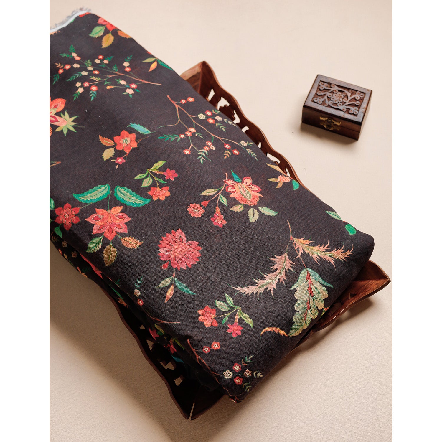 PURE LINEN SILK PRINTED FABRIC