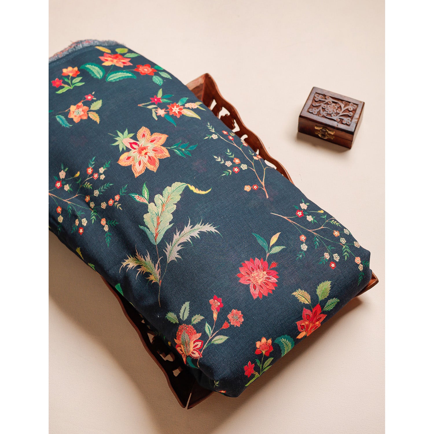 PURE LINEN SILK PRINTED FABRIC