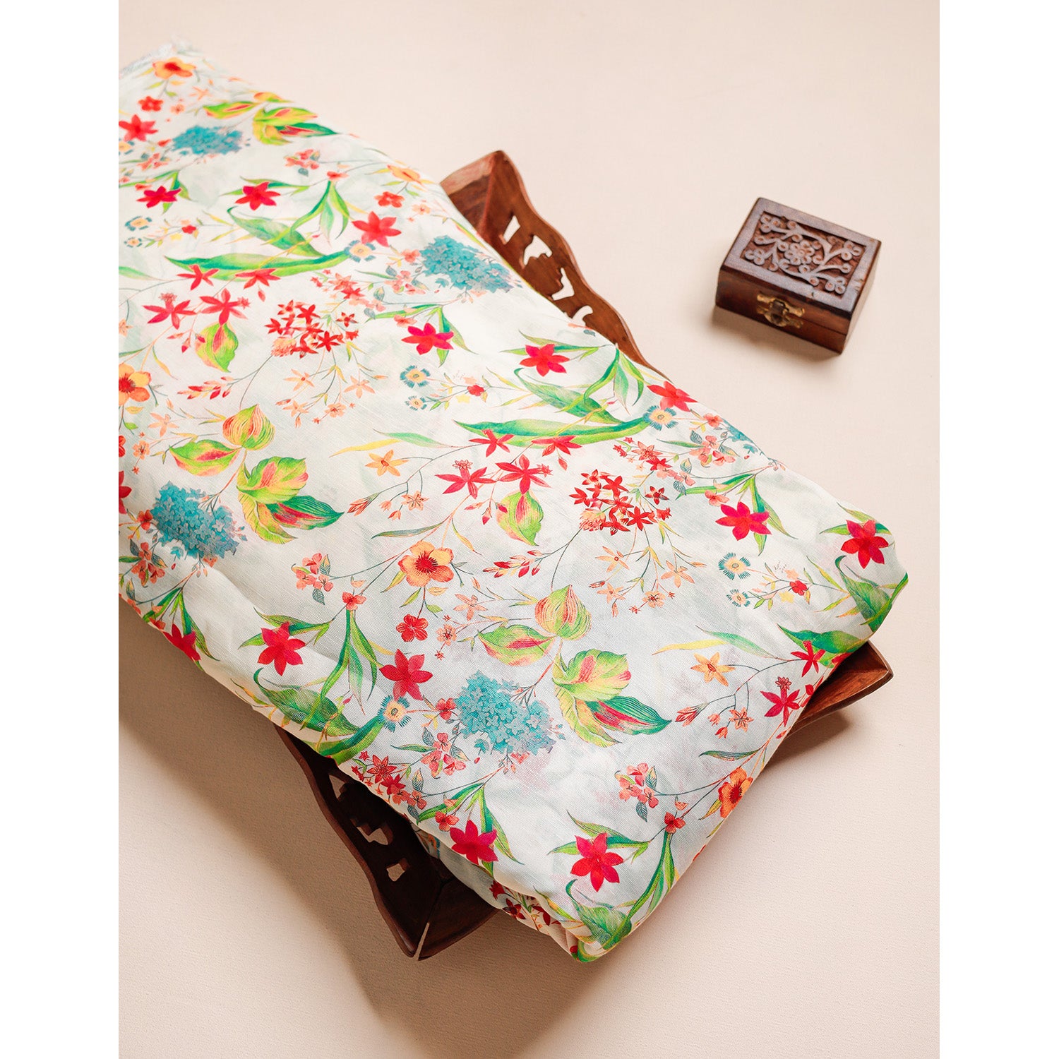 PURE LINEN SILK PRINTED FABRIC