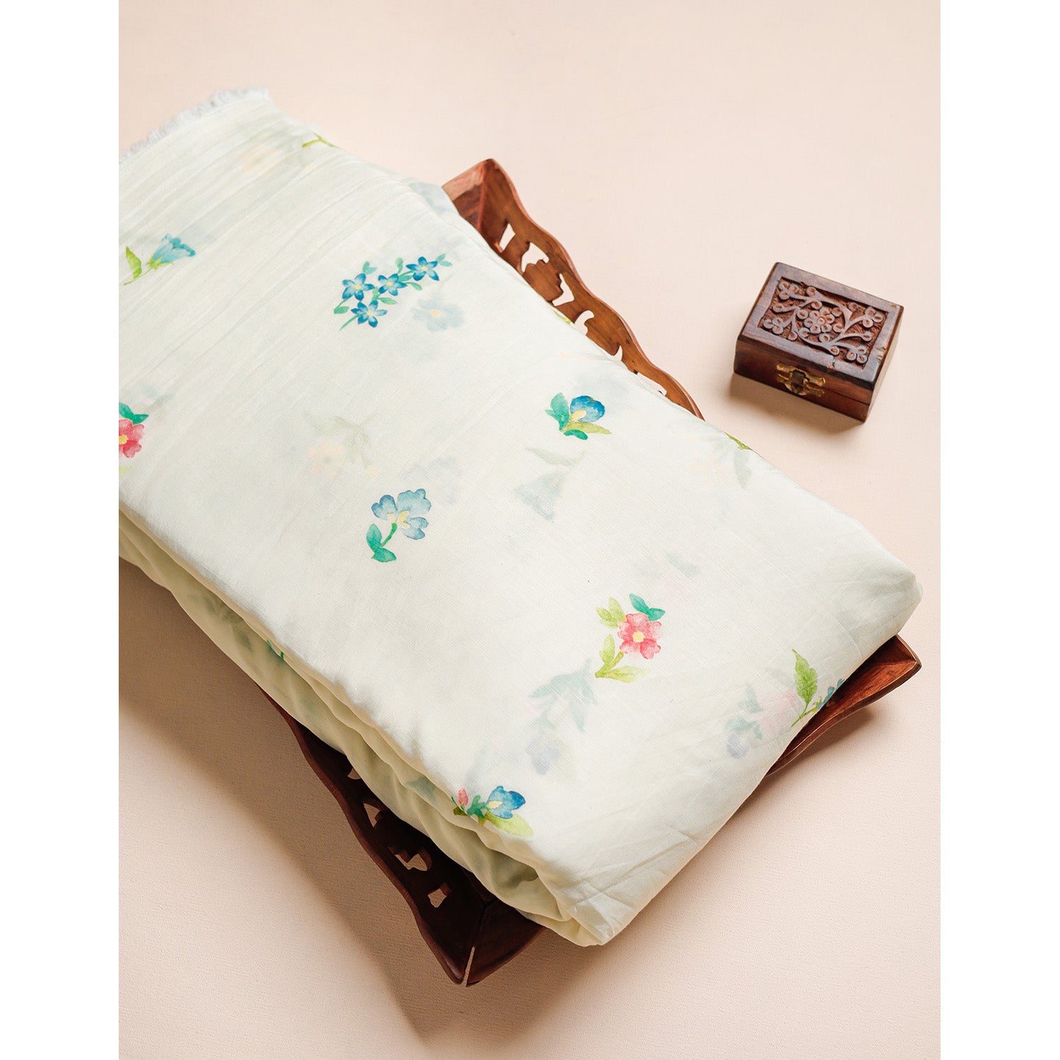 PURE LINEN SILK PRINTED FABRIC