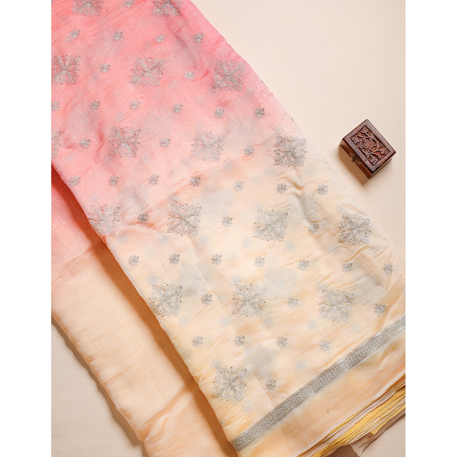 OMBRE MUL CHANDERI EMBROIDERED & PLAIN FABRICS