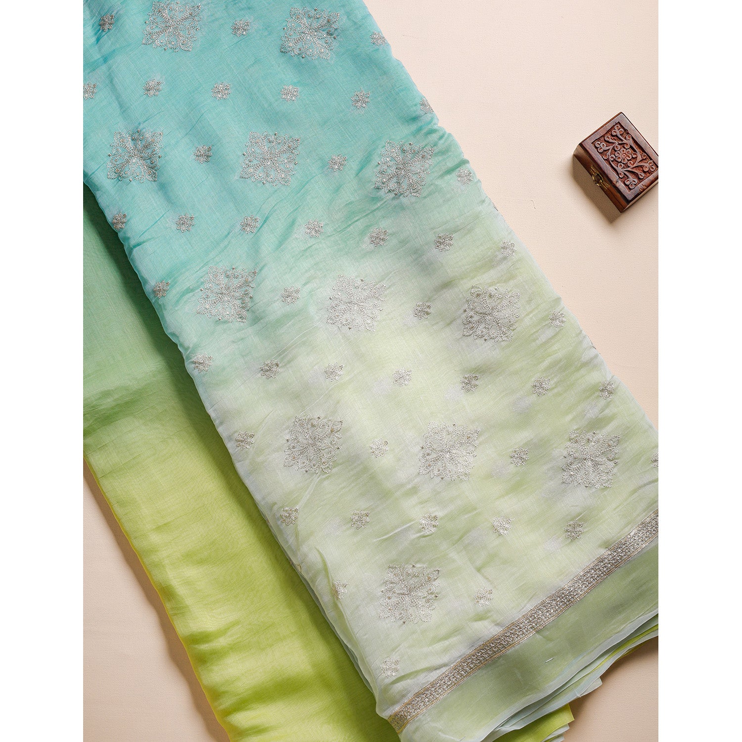 OMBRE MUL CHANDERI EMBROIDERED & PLAIN FABRICS