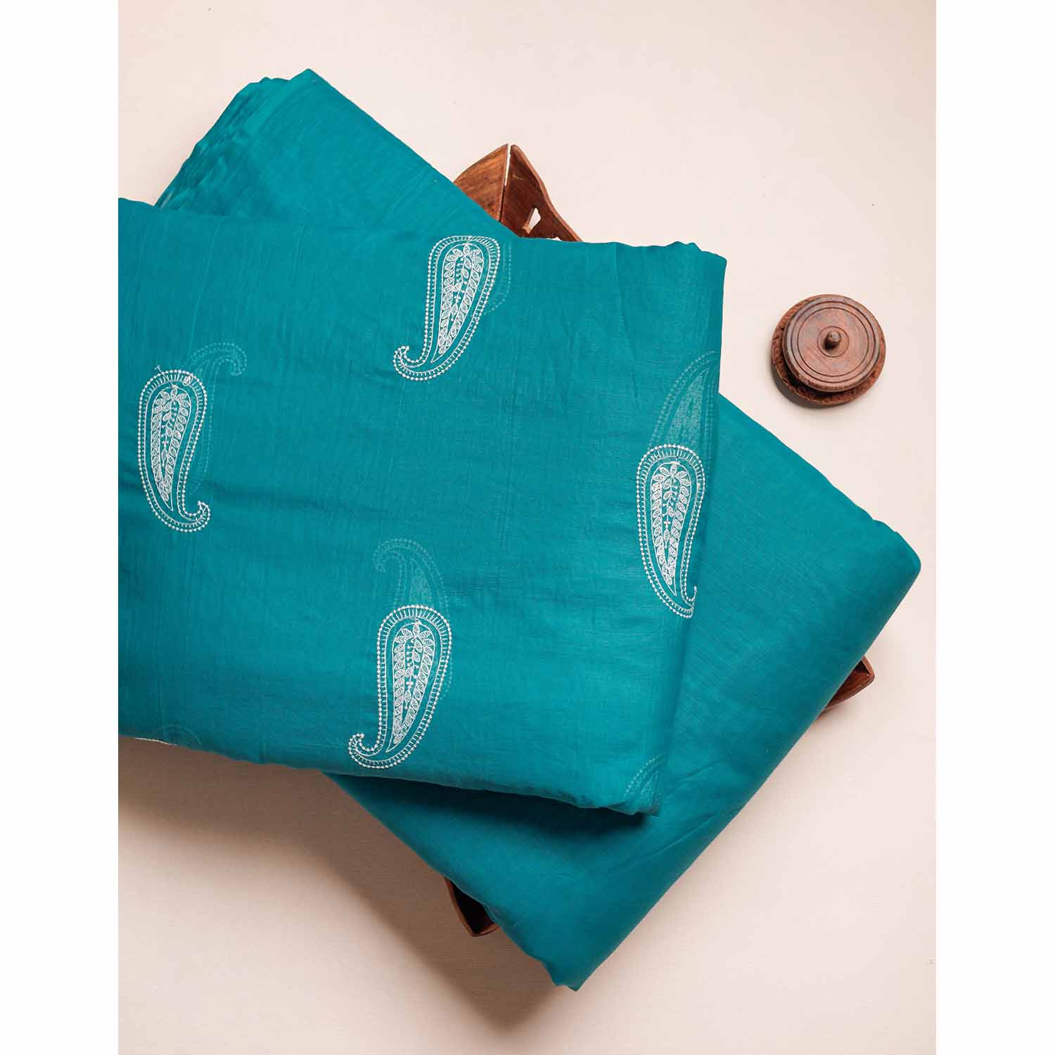 MALAI CHANDERI EMBROIDERED AND PLAIN FABRICS