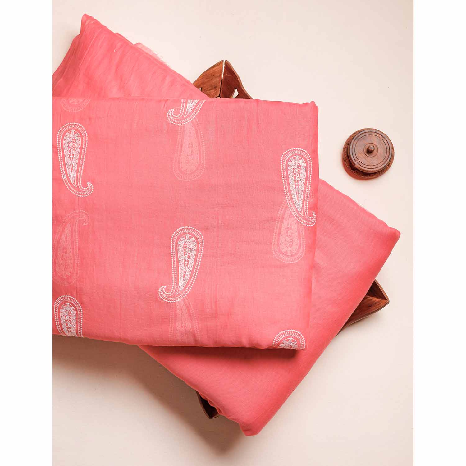 MALAI CHANDERI EMBROIDERED AND PLAIN FABRICS
