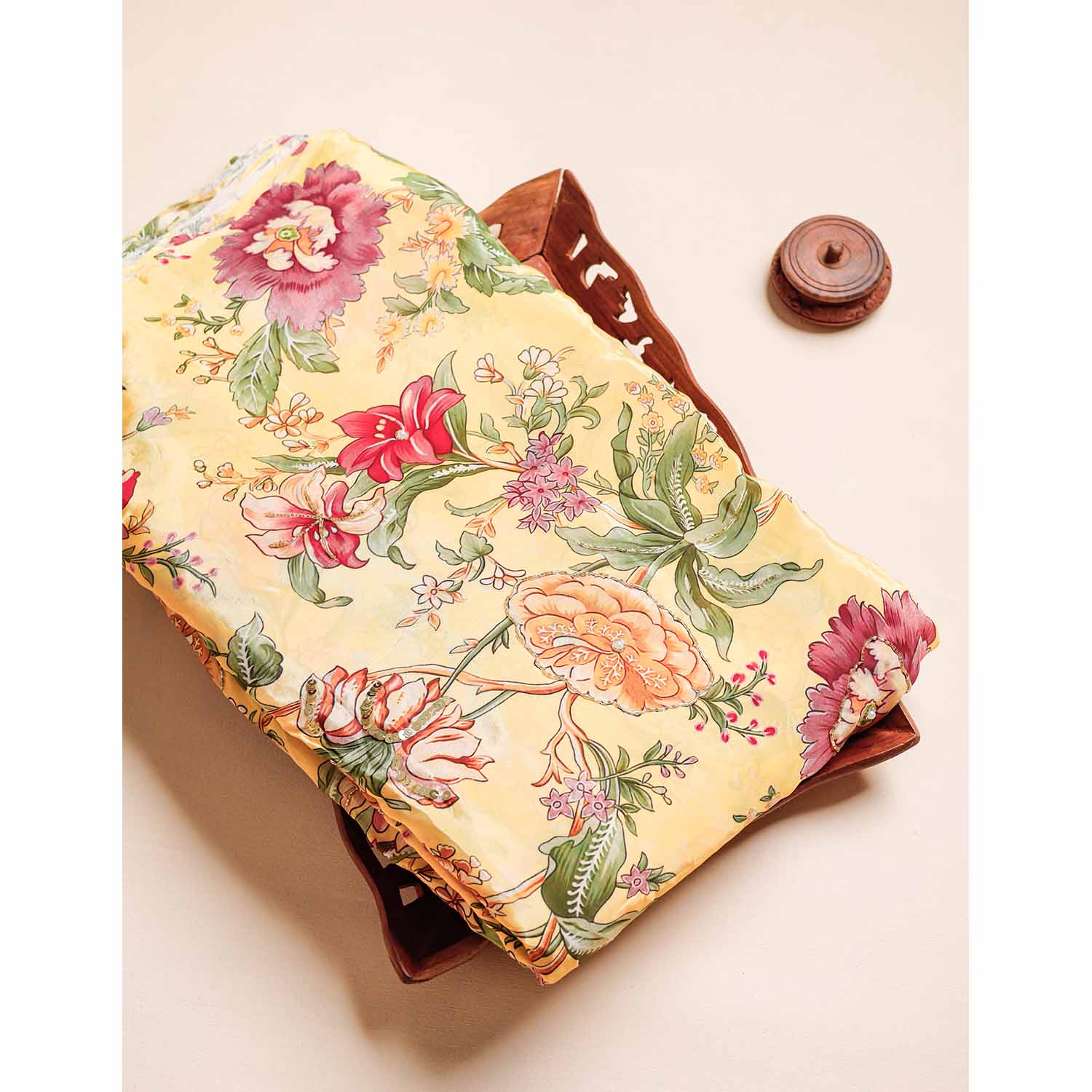 CREPE SILK HANDWORK FABRIC